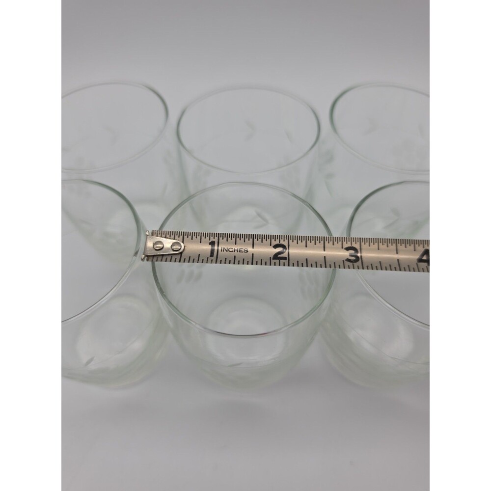 Vintage Etched Princess House Drinking Glasses Tumbler Grape Design Lot of 6 - Picture 5 of 8